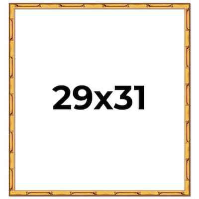 29x31 Frame Gold Bamboo Picture Frame Modern Photo Frame Includes UV Acrylic Shatter Guard Front Acid Free Foam Backing Board