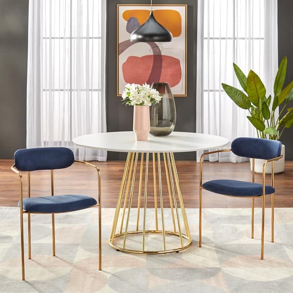 slide 2 of 7, Simple Living Marsai 3-piece Dining Set White/Gold/Navy