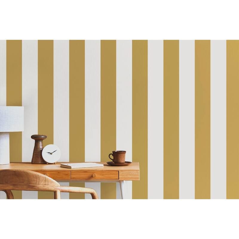 Fine Decor Tavish Mustard Stripe Wallpaper