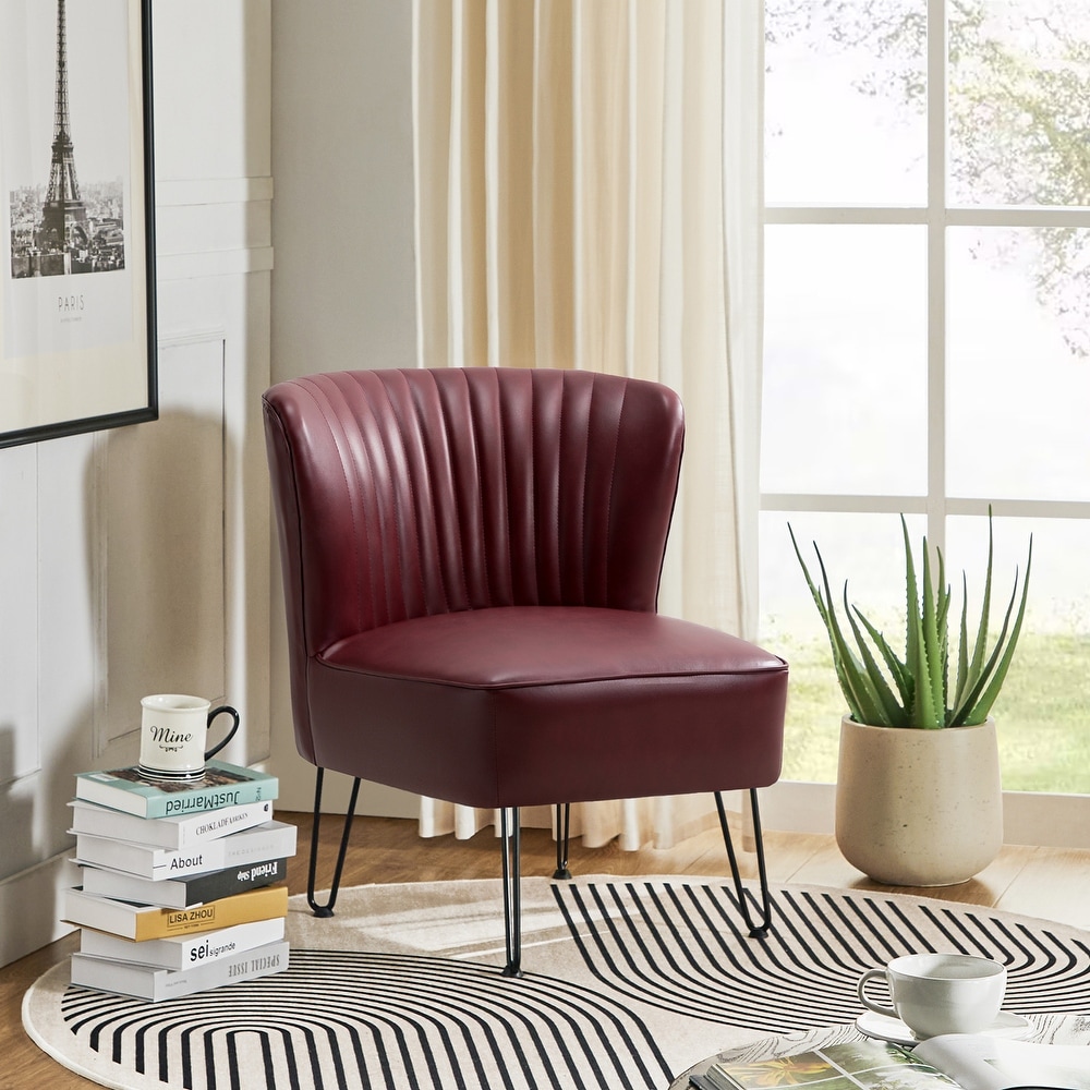 Burgundy store accent chair