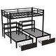 preview thumbnail 6 of 9, Full XL over Twin Size Metal Triple Bunk Bed with Drawers