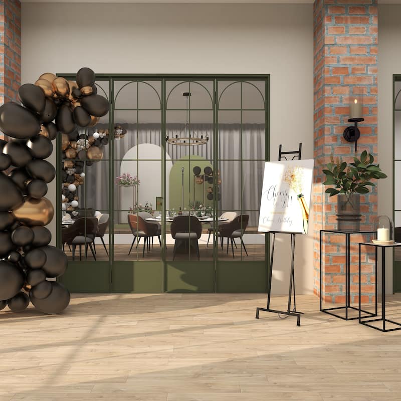 Black Metal Tall Adjustable Floor 3 Tier Display Easel