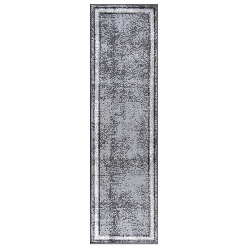 World Rug Gallery Contemporary Distressed Bordered Area Rug