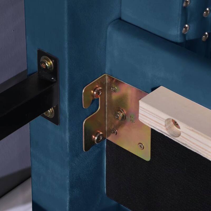 King-sized Velvet Platform Bed Frame