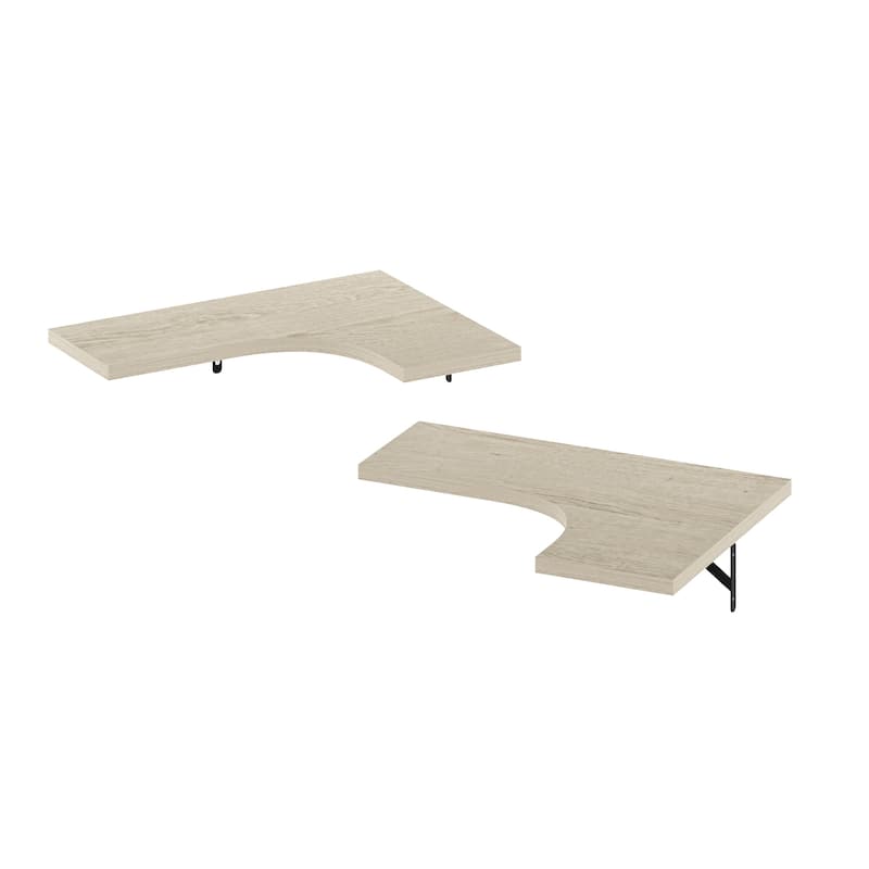 Furinno Rossi Wall Mounted Corner L-Shape Floating Display Shelves
