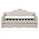 preview thumbnail 2 of 13, Twin Size Upholstered Platform Daybed with Wave-shaped Trundle, Beige