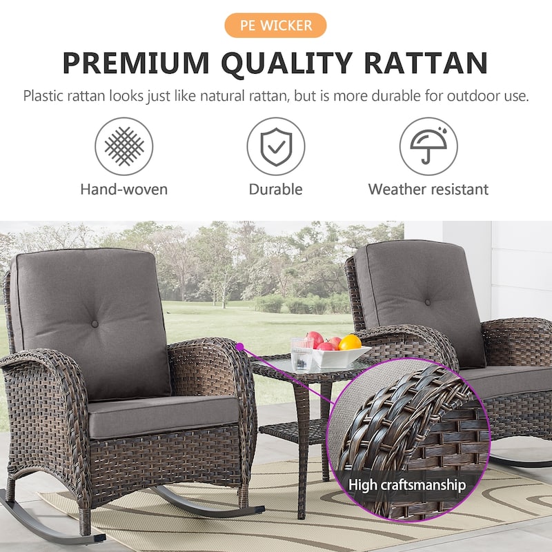 Outdoor Rocking Club Chairs w/ Cushions
