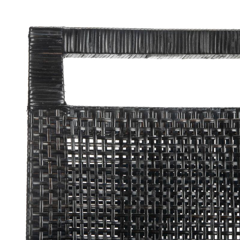 SAFAVIEH Cune 28.8 Inch Woven Dining Darin Black/ Black Cushion Bar Stool - 15.8" x 20.5" x 38.8" - 16Wx21Dx39H