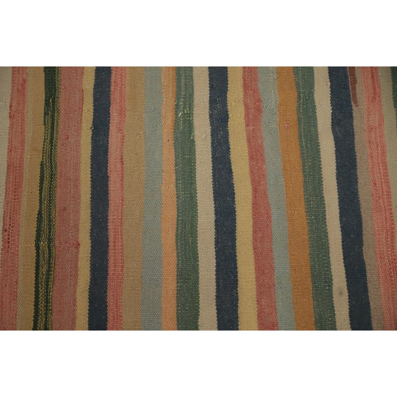 Hand Woven Oriental 100% Wool Carpet Southwestern Geometric Multi-Colored Kilim Area Rug - 10' 2'' X 5' 4''