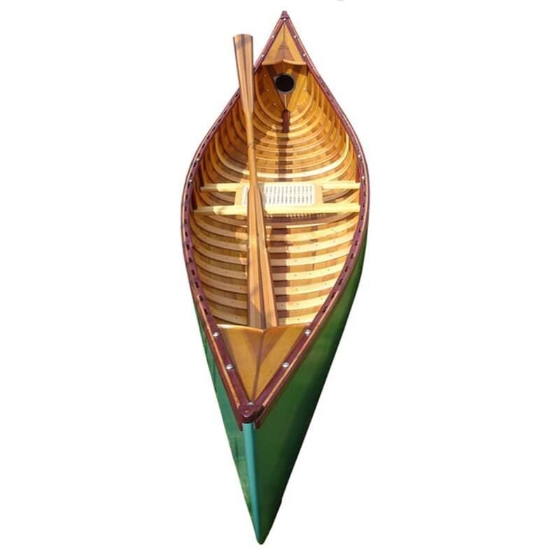 Green Canoe with Ribs Curved Bow