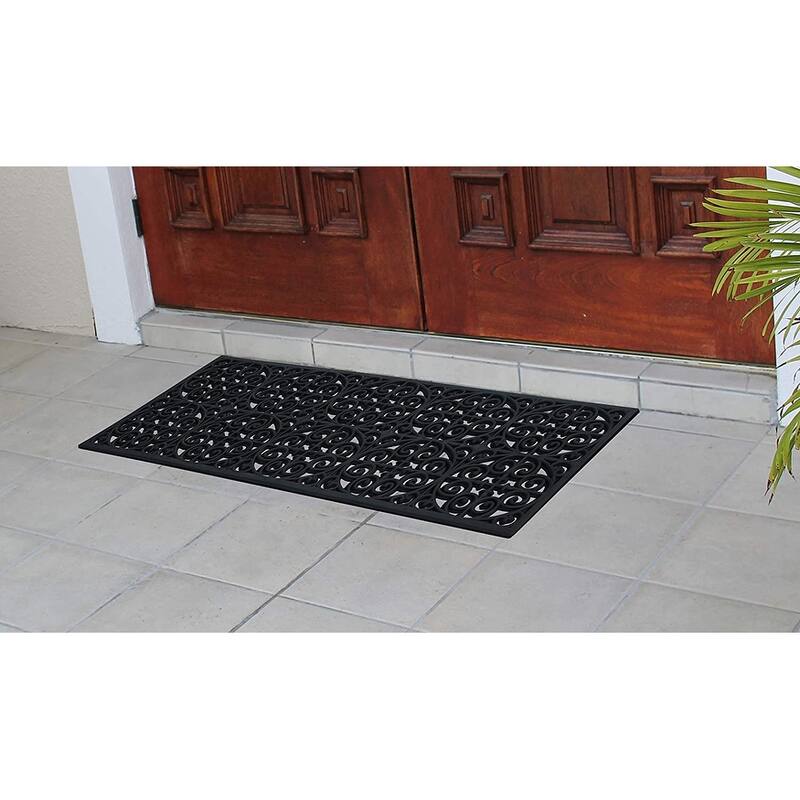 A1HC Rubber Iron Beautiful Hand Finished Elegant Large Double Doormat 18"X48"
