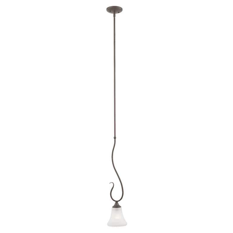 Ebbtide 6-inch Wide 1-Light Mini Pendant in Satin Nickel - Painted Bronze