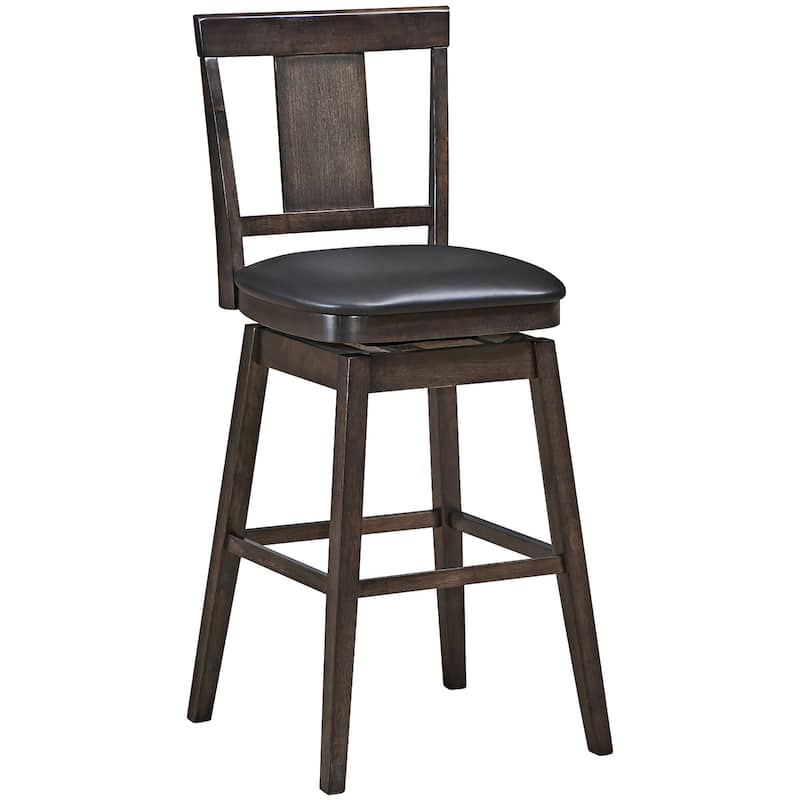 Swivel Bar Stool 29 inch Upholstered Pub Height Bar Chair with Rubber - Dark Grey - 1PC - Single