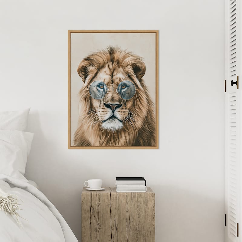 Cool Cat by Mowzu Framed Canvas Wall Art