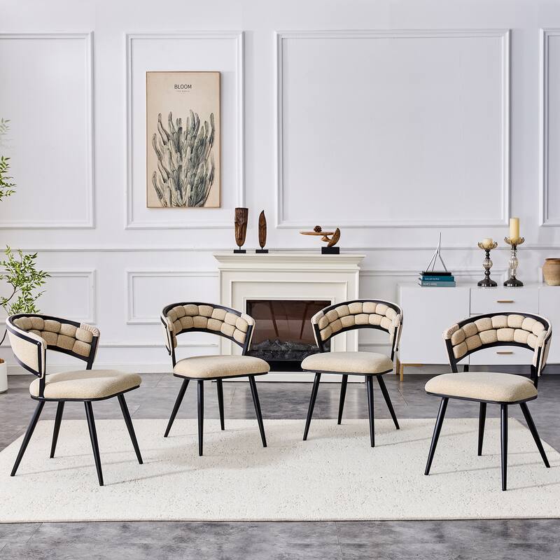 Modern Velvet Dining Chairs with Metal Legs, Upholstered Accent Chairs for Kitchen, Dining Room, Living Area, Set of 2