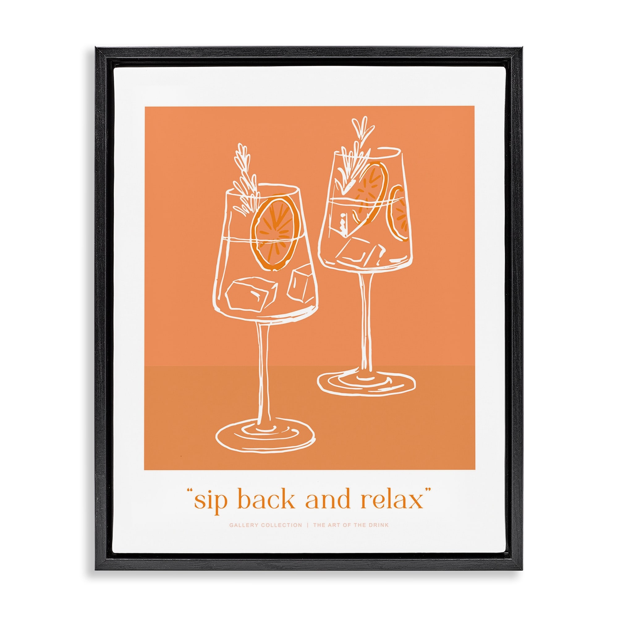 Stupell Sit Back & Relax Orange Framed Floater Canvas Wall Art Design By Lettered and Lined