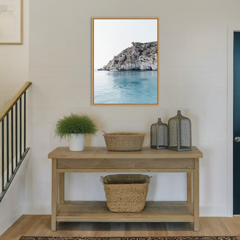 Sculptured Shoreline Milos by Bella Eve Framed Canvas Wall Art Print - Sylvie Natural
