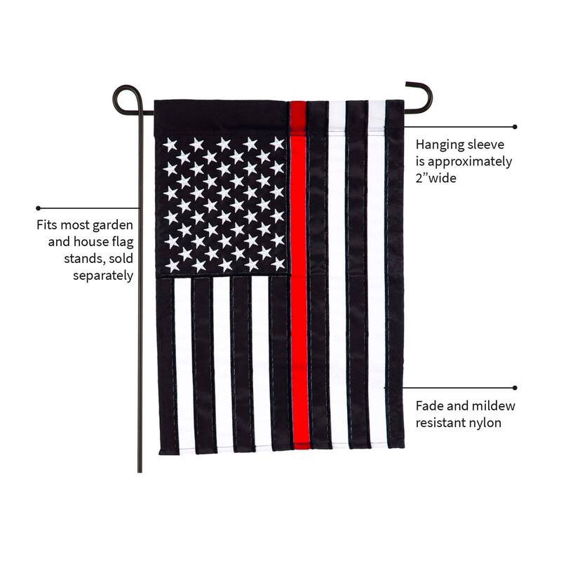 12.5 in. x 18 in. Thin Red Line Garden Applique Flag