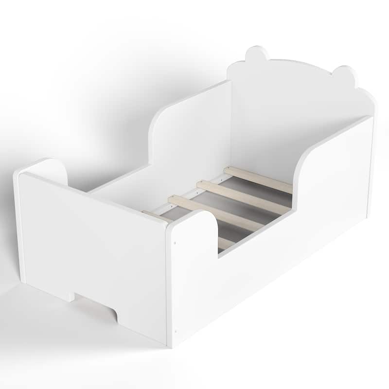 Toddler Floor Bed Frame - Bear Shape Cot Bed for Boys & Girls Ages 3-6