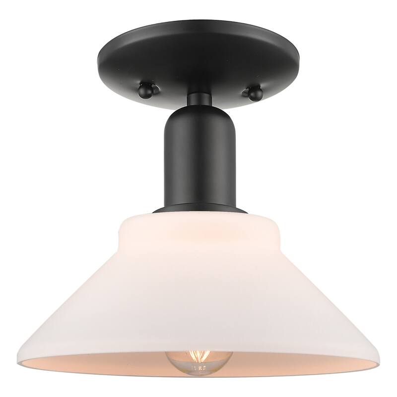 Innovations Lighting 716-1C-9-9 Orwell Semi-Flush Orwell 9" Wide - Matte Black / Matte White