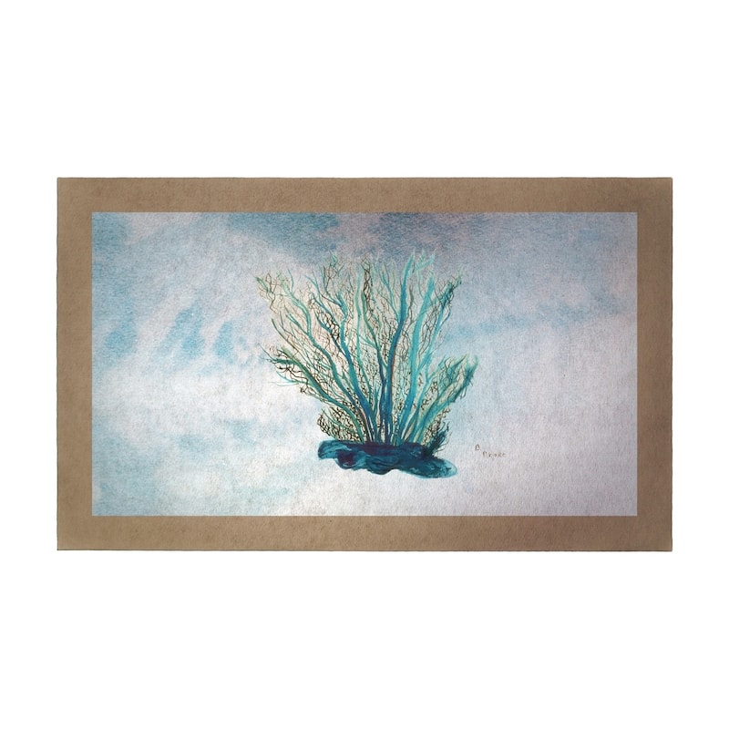 Betsy Drake Coastal Blue Coral Doormat - 30x50