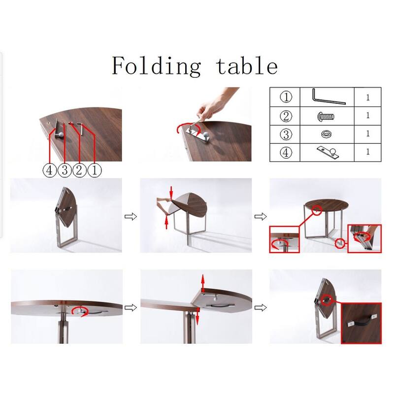43" Trifold Multi-Use Round Table in Walnut
