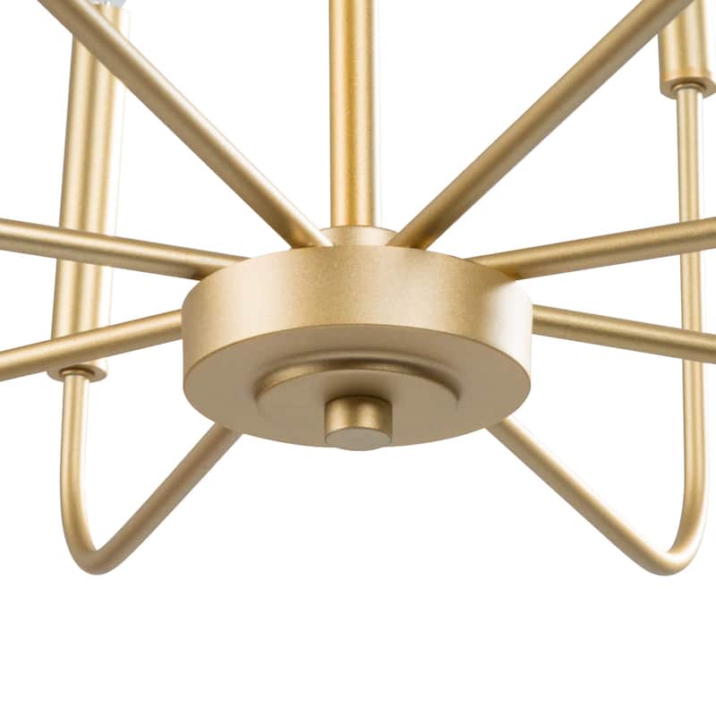 Modern Farmhouse 8-Light Chandelier Gold Classic Candle Light for Dining Room