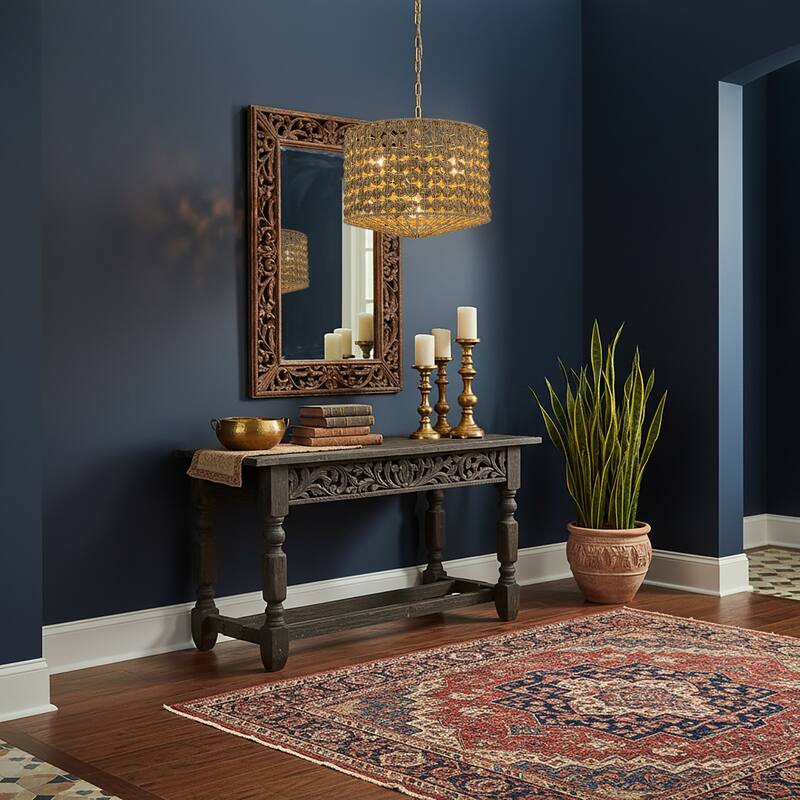 Koyo 4-Light Rattan Drum Pendant, Coastal Boho - Handwoven