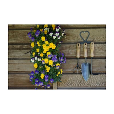 DeWit Garden Tool Gift Set - 3 Piece with Hanger - Trowel, 3-Tine Cultivator and Right-Hand Cape Cod Weeder