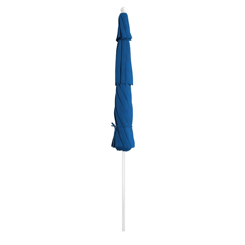 California Umbrella 11' Rd Aluminum Frame, Fiberglass Rib Market Umbrella, Push Open, White Finish, Pacifica Fabric