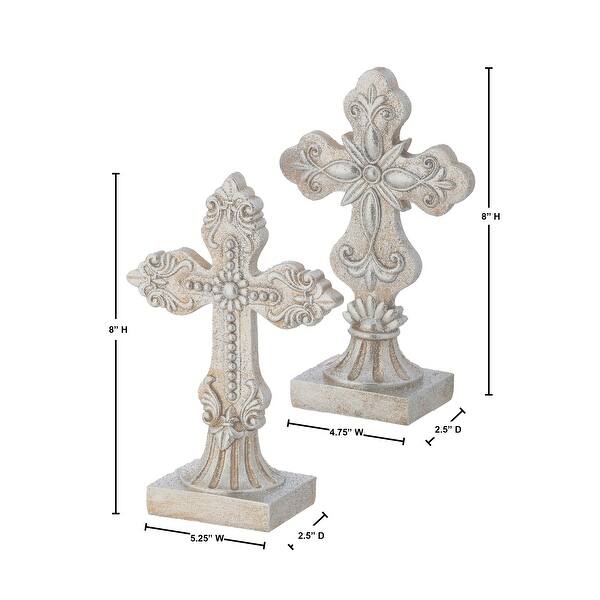 8" Resin Renaissance Cross Set of 2