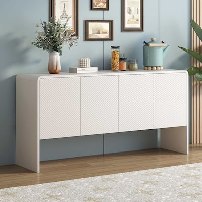 60" Modern 4 Door Extra Large Storage Sideboard