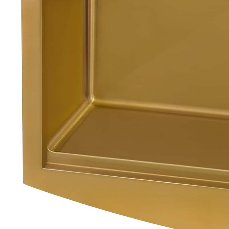 Ruvati 36-inch Matte Gold Workstation Apron-Front Brass Tone Stainless Steel Kitchen Sink - 36" X 22" - 36" X 22"
