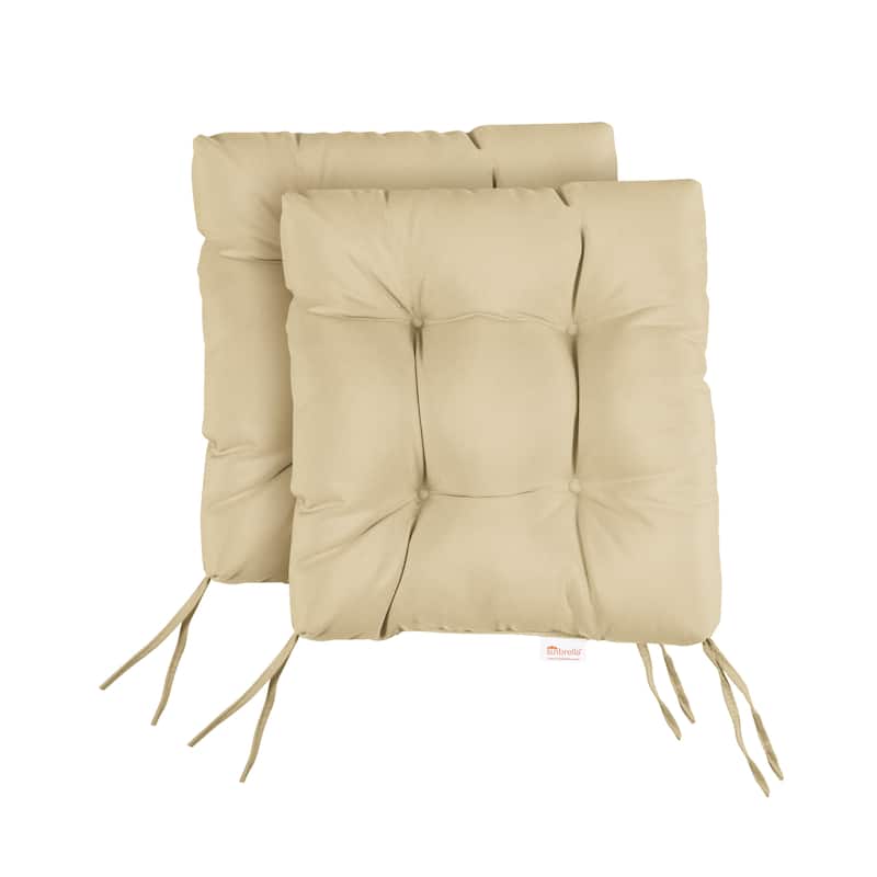 Sorra Home Sunbrella Tufted Chair Cushion Square Back 16 x 16 x 3" (Set of 2)