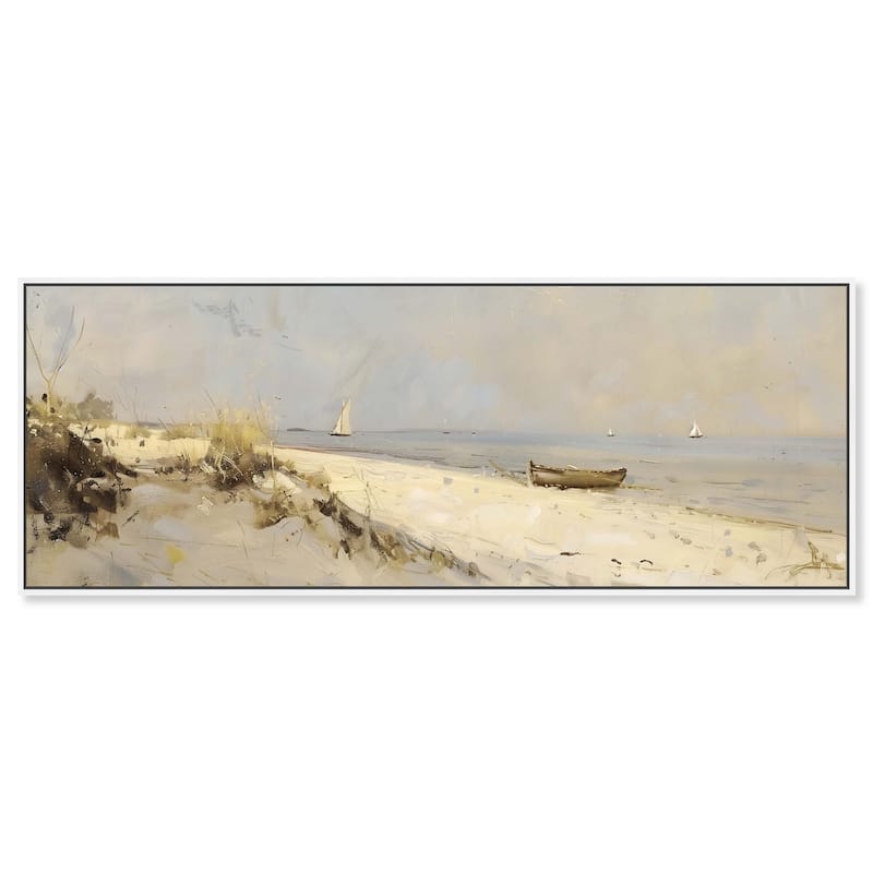 By the Sea Panoramic Canvas by Art Remedy - White - 54" x 20"
