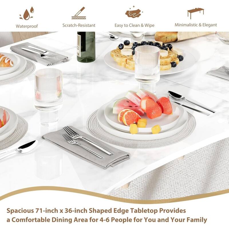 70.9 Inch Kitchen Dining Table Set for 6-8 for Dining Room, Kitchen, or Office (Only Table)