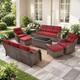 Option Brown Wicker & Red Cushion