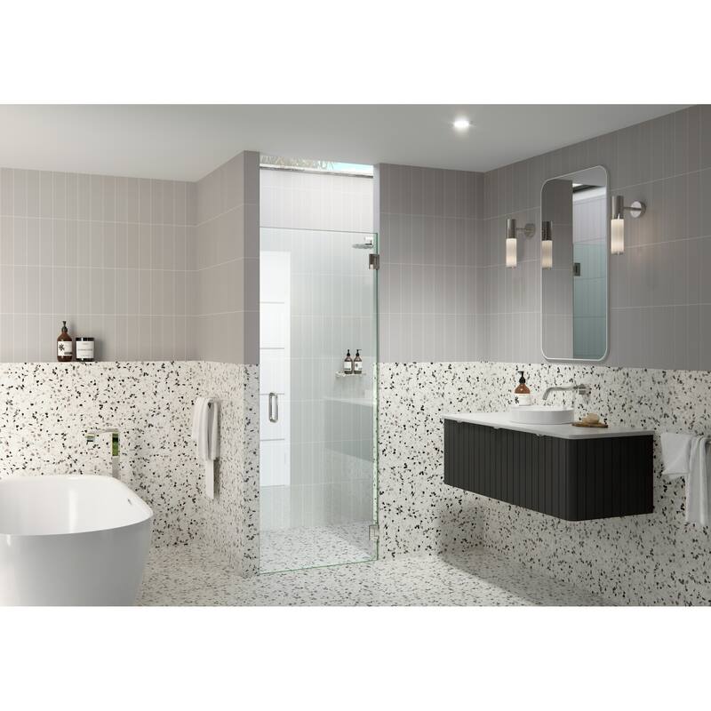 Glass Warehouse GW-DO-24.75 Albedo 78" High x 24-3/4" Wide Hinged - Polished Nickel