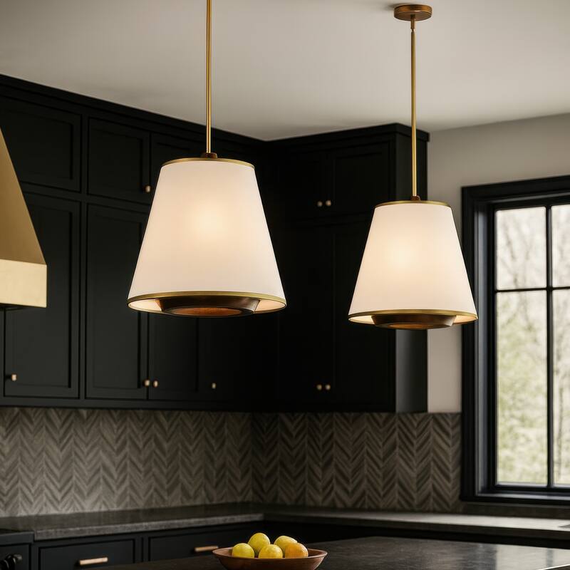 Varaluz Desert Flyer 3-Light Pendant - Satin Brass/Medium Walnut