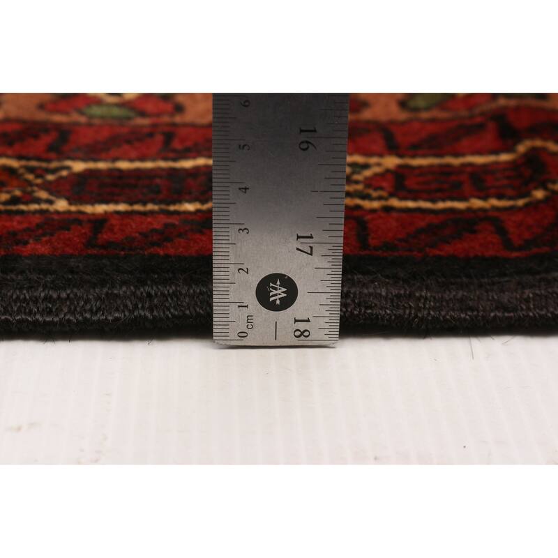 Teimani Beige, Red Rug 3'11" x 6'11" - 3'11 x 6'11