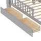 preview thumbnail 35 of 74, Safe Kids Bed Platform Bed Twin Size Wood Bed Frame with Storage Headboard and 2 Drawers Under, 3-Side Guardrails for Boys Girls