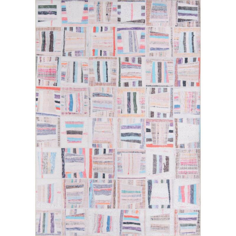 Momeni Afshar Polyester Contemporary Patchwork Area Rug