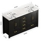 preview thumbnail 9 of 8, 60" Black Bathroom Vanity Cabinet with 4 Soft-Close Doors and 5 Drawers, MDF Storage Vanity, Transitional Style