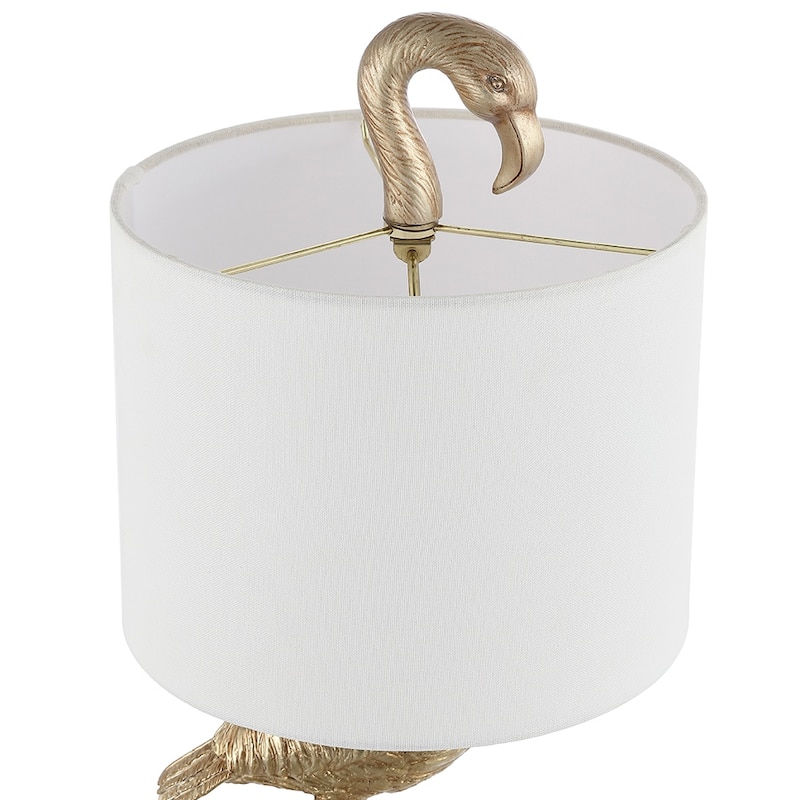 Aaliyah 25in Champaign Gold Resin Table Lamp with White Linen Shade - 25"H