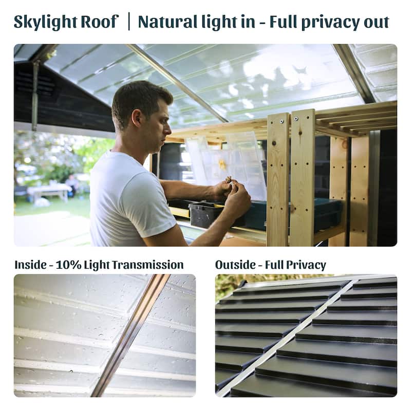 SkyLight D Dark Gray Deco Plastic Garden Outdoor Storage Shed