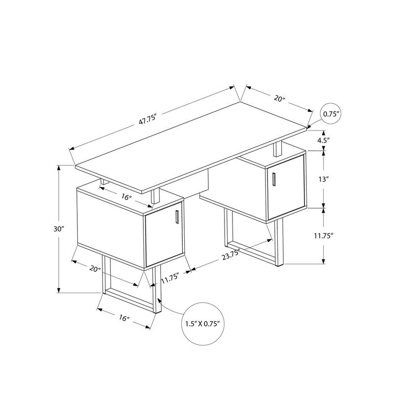 Computer Desk, Home Office, Laptop, Storage,Work, Contemporary, Modern