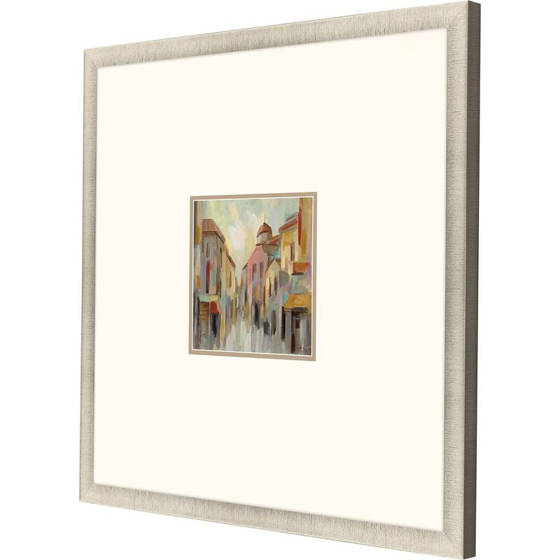 Pastel Street II Framed Art Giclee Under Glass - Multi-Color
