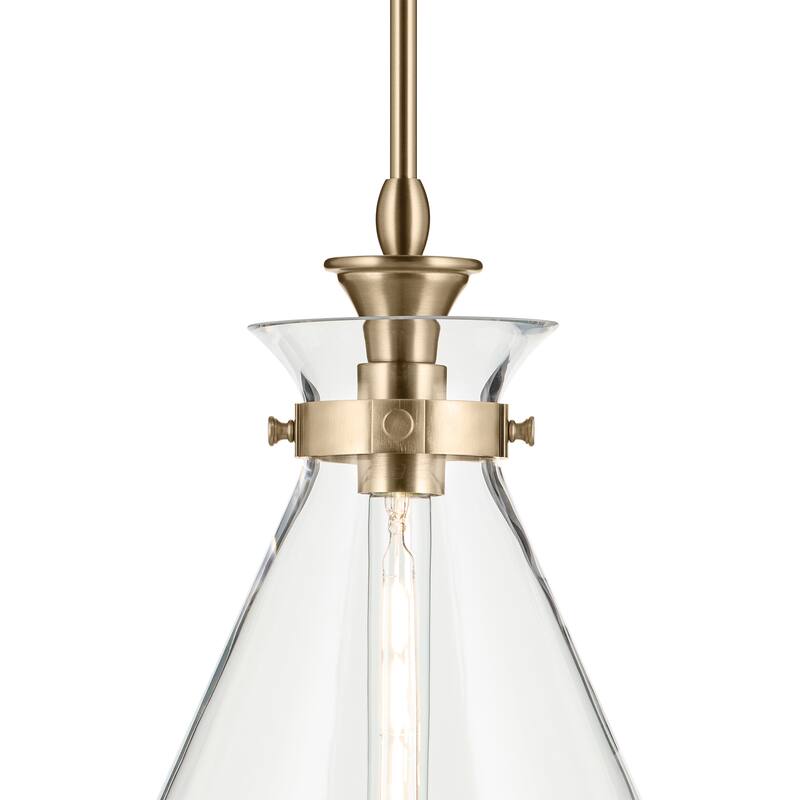 Kichler Lighting Laria 16 Inch 1 Light Pendant with Clear Glass in Champagne Bronze