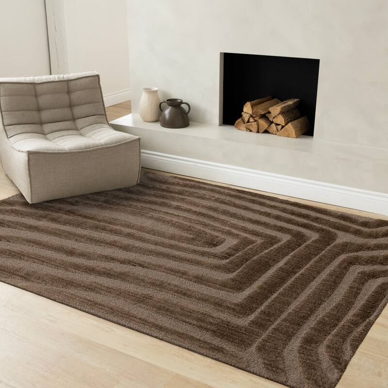 Rich Brown High Low Textured Pattern Run