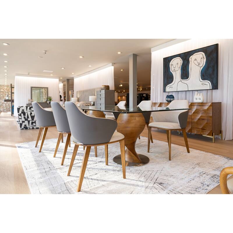 Megan Modern Beige & Grey Dining Chair